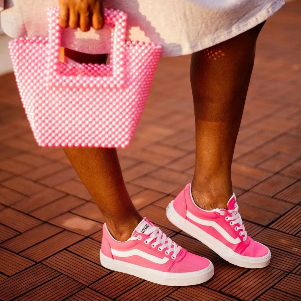 New! Neon pink Vans ward low top sneakers Sz 8.5
